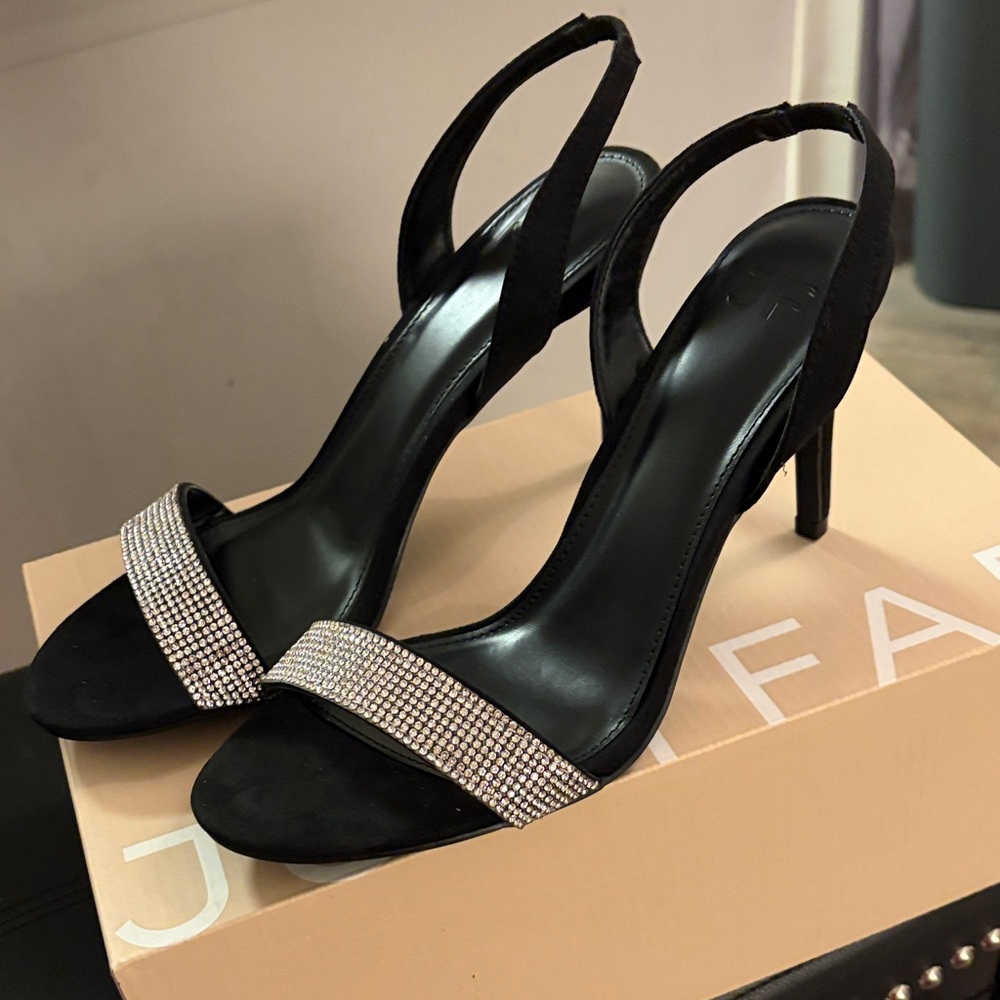 JustFab Black and Silver Heels